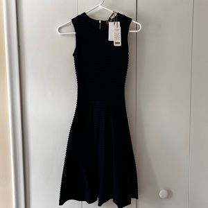 Brand new $295 Ted Baker Ottaman Detailed Dress knit waffle 0 mini NAVY